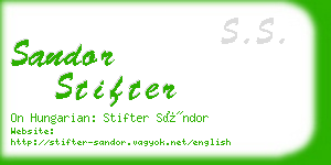 sandor stifter business card